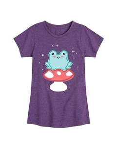 Девочки 7–16 лет. Футболка с лягушкой и грибом., цвет Heather Purple Licensed character
