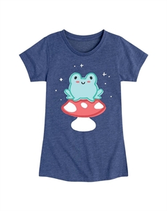 Девочки 7–16 лет. Футболка с лягушкой и грибом., цвет Heather Navy Licensed character