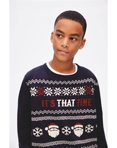 Свитер с жаккардовым мотивом, синий H&m