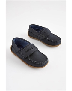 Кожаные пенни-лоферы с застежкой-липучкой, синий Next