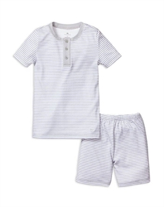 Короткий комплект унисекс из хлопка Pima в полоску - Little Kid, Big Kid, серый Petite plume