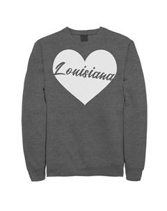 Флисовый свитшот с рисунком Louisiana Heart, серый Unbranded