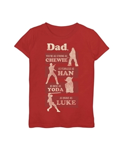 Девочки 7–16 лет «Звездные войны: Папа, ты силен, как футболка с рисунком», красный Star wars