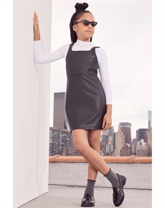 Черное платье из веганской кожи, черный Abercrombie & fitch