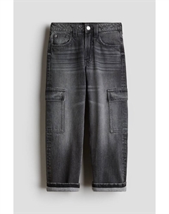 Джинсы карго свободного кроя на трикотажной подкладке, серый H&m