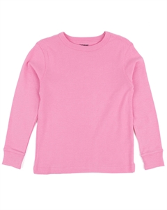 Детская футболка с длинным рукавом, классическая однотонная, цвет Light Pink Leveret