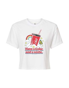 Укороченная футболка с рисунком Coca-Cola для юниоров, белый Licensed character