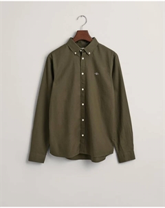 Рубашка с длинными рукавами и небольшим логотипом на груди, зеленый Gant