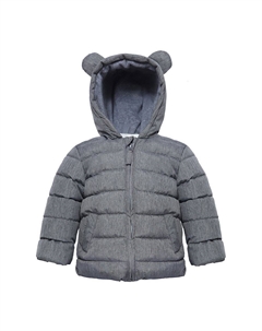 Пуховик с капюшоном на флисовой подкладке для мальчика , цвет Gray Textured Rokka&rolla