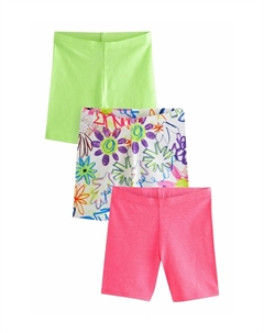 REGULAR FIT 3 Pack Cycle, Шорты цветочный принт граффити розового лайма Next