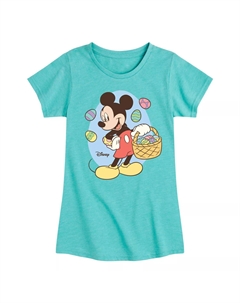 Футболка с рисунком «Пасхальная корзинка» Disney's Mickey Mouse для девочек 7–16 лет, светло-синий Licensed character