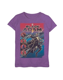 Черная футболка Adam Lightning Adam & JSA для девочек 7–16 лет с плакатом Licensed character