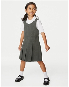 Школьный сарафан со складками для девочек (2–12 лет), серый Marks & spencer