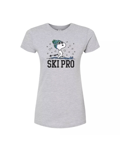 Юниорская футболка с графическим рисунком Peanuts Ski Pro, серый Licensed character