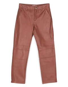 Кожаные брюки с вышивкой, красный Chloé kids