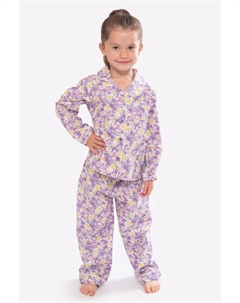 Пижама на пуговицах с принтом Dizzy Daisy, фиолетовый Luca and rosa