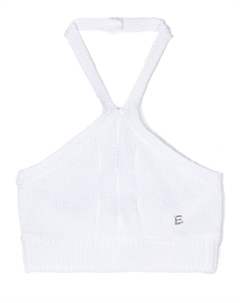 Junior трикотажный топ с вырезом халтер, белый Ermanno scervino