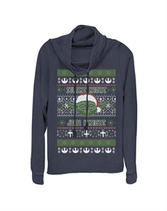 Детский рождественский свитер с капюшоном «Звездные войны Йода Тихая ночь» Licensed character