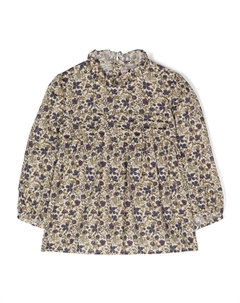 Блузка с цветочным принтом, нейтральный цвет Bonpoint