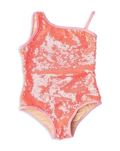 Слитный купальник для девочек на одно плечо с пайетками - Little Kid, Big Kid, оранжевый Shade critters