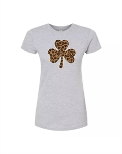 Детская футболка с леопардовым принтом и рисунком клевера ко Дню Святого Патрика, серый Licensed character