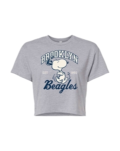 Укороченная футболка с рисунком Peanuts Charlie Brown & Snoopy Brooklyn Beagles для юниоров Licensed character