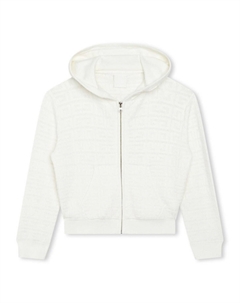 Kids жаккардовая куртка с капюшоном, белый Givenchy
