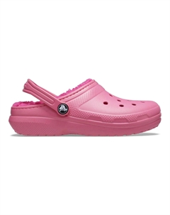 Детские сабо Classic на подкладке, белый/серый Crocs