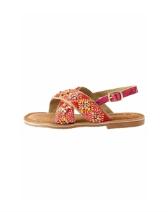 Сандалии с ремешками CROSS STRAP, цвет red orange beaded Next