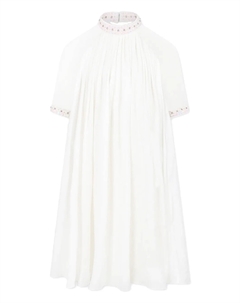 Шелковое платье с пайетками на воротнике, белый Làtara