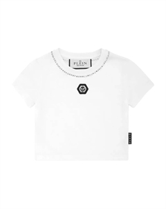 Укороченная футболка Strass, белый Philipp plein