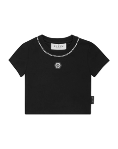 Футболка, украшенная кристаллами, черный Philipp plein