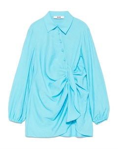 Платье с драпировкой, синий Msgm kids