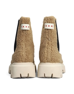 Ботильоны из овчины, нейтральный Marni kids