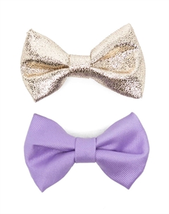 Комплект из двух заколок для волос с бантом, золотой Hucklebones london