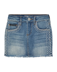 Юбка, украшенная кристаллами, синий Philipp plein
