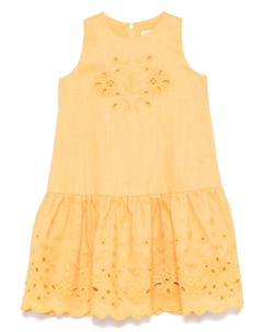 Junior платье с английской вышивкой, желтый Ermanno scervino