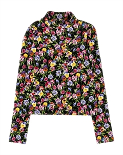 Kids топ с цветочным принтом, черный Dolce&gabbana