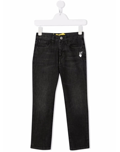 Kids джинсы Slim-Diag с логотипом, черный Off-white
