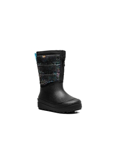 Ботинки Snow Shell Zip Snow Boot - детские, черные с металлическим полосатым принтом Bogs°