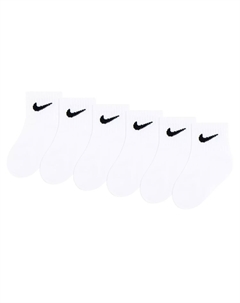 Детские носки Solid Quarter Ankle Socks - 6 шт., белые Nike