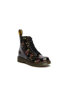 Ботинки 1460 — детские, черные с цветочным принтом Dr. martens