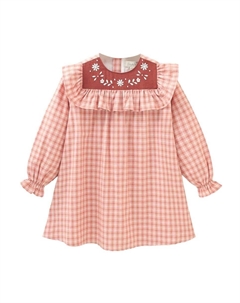 Платье для девочки с рюшами и вышивкой розового цвета, розовый Dadati