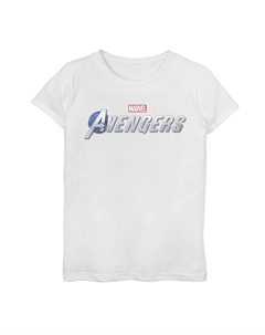 Серебряная футболка с графическим логотипом Avengers для девочек 7–16 лет, белый Marvel
