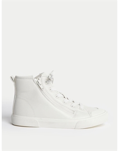 Детские высокие кроссовки Freshfeet Zip, белый Marks & spencer
