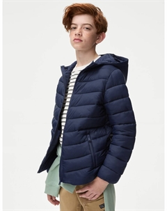 Легкое стеганое пальто с капюшоном Stormwear, темно-синий Marks & spencer