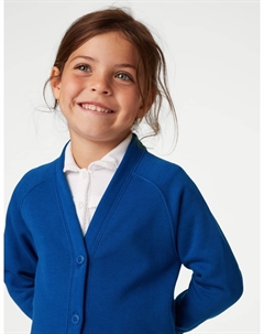 Школьный кардиган из джерси для девочек, королевский синий Marks & spencer
