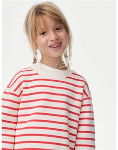 Полосатая толстовка из хлопка, красный Marks & spencer