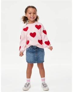 Мини-юбка из денима со стразами, цвет Denim Marks & spencer