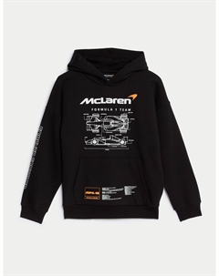 Толстовка McLaren с капюшоном из хлопка, черный Marks & spencer